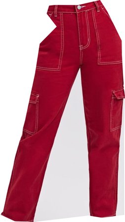 red cargo pants SHEIN