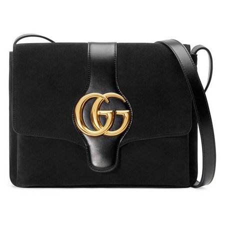 Arli medium shoulder bag in Black suede | Gucci Women's Shoulder Bags