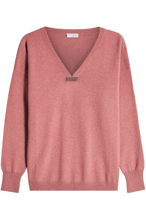 Cashmere Pullover with Bead Embellishment Gr. S