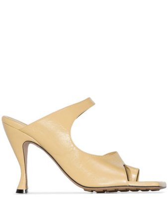 Bottega Veneta Square Toe 90Mm Sandals 610521VBSH0 Yellow | Farfetch