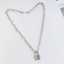 silver necklace lock brandy - Google Search