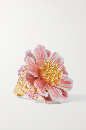 Gold Gold-plated, enamel and crystal ring | Dolce & Gabbana | NET-A-PORTER