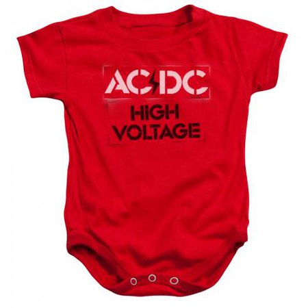 ACDC Baby Onesie High Voltage Red
