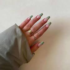 coffin sage green nails - Google Search
