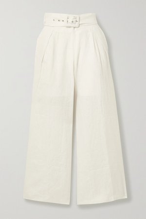 Faithfull The Brand | Lena belted linen wide-leg pants | NET-A-PORTER.COM