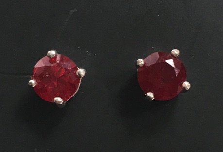 Deep Red Stud Earrings