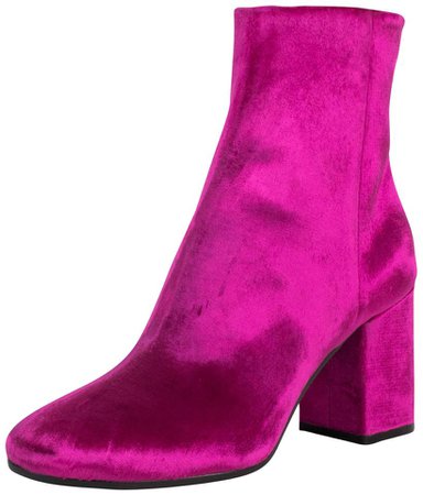 Balenciaga Pink Velvet with Block Heel Ankle Boots/Booties