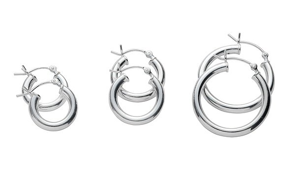 Hoop Earrings in Sterling Silver (3-Pack)