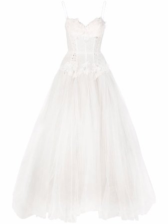 Loulou floral appliqué corset bridal dress - FARFETCH