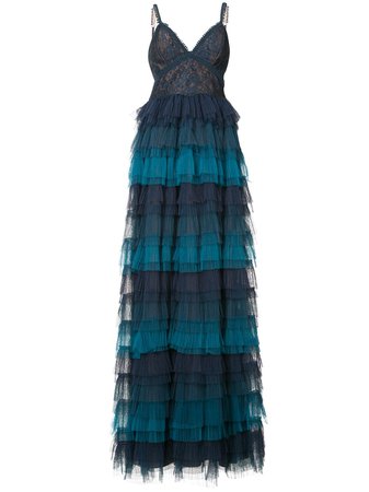 Marchesa Notte Ruffled Ombré Lace Gown - Farfetch