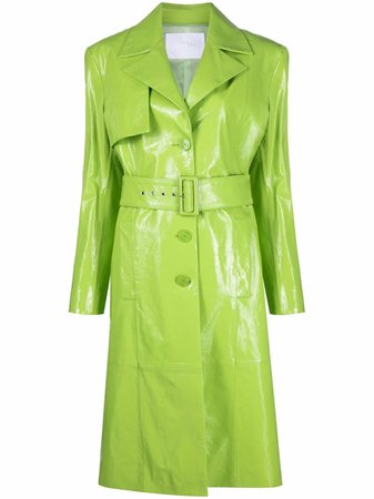 Drome patent leather belted trench coat