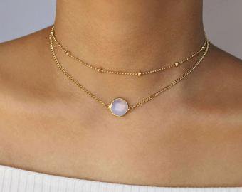Opal crystal necklace / opal necklace / opal crystal / moon | Etsy