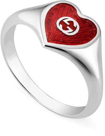 Extra Small Interlocking-G Red Heart Ring