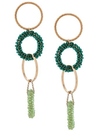 Shop green Jacquemus beaded hoop earrings with Express Delivery - Farfetch