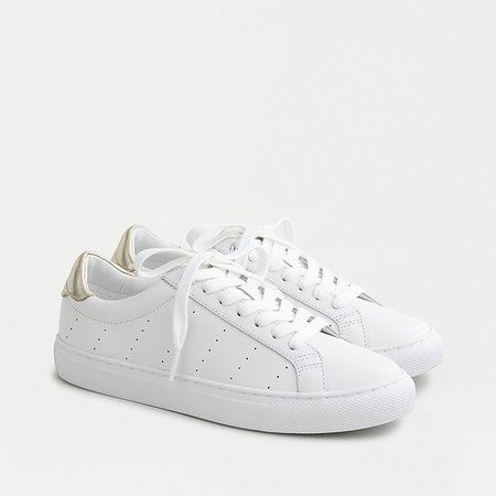 J.Crew: Saturday Sneakers In Leather With Gold Detail