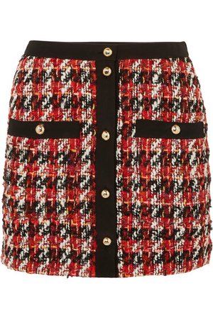 Alessandra Rich | Button-embellished bouclé-tweed mini skirt | NET-A-PORTER.COM