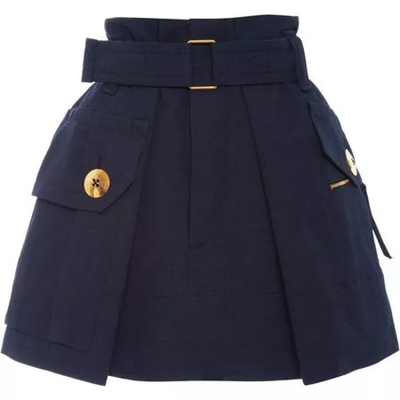 dark blue skirt with golden details