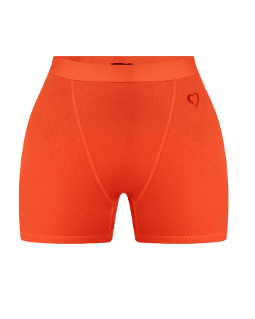 Waydamin orange ribbed shorts