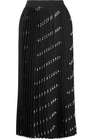 Balenciaga | Pleated printed stretch-knit midi skirt | NET-A-PORTER.COM