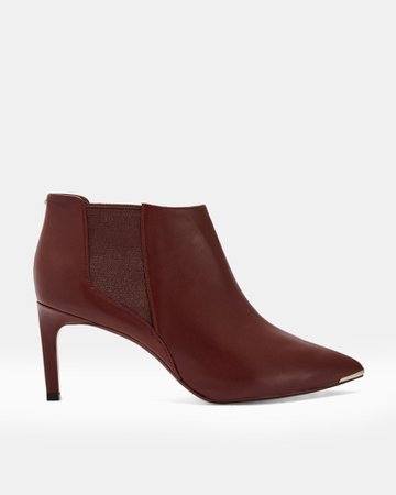 Leather pointed ankle boots - Brown | Accessories | Ted Baker UK