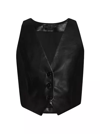 Shop Alice + Olivia Donna Vegan Leather Vest Top | Saks Fifth Avenue
