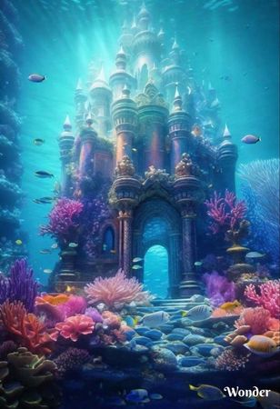 mermaid background castle