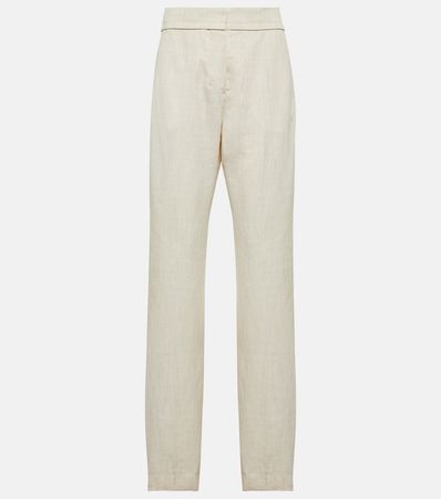 Le Pantalon Tibau High Rise Tapered Pants in White - Jacquemus | Mytheresa