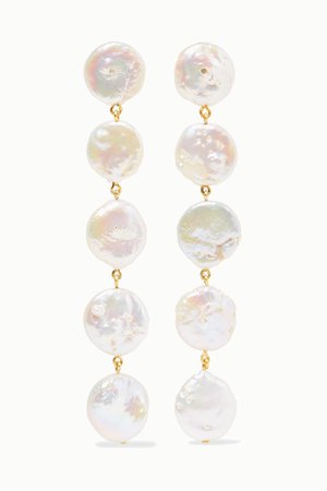 White Gold-plated pearl earrings | Chan Luu | NET-A-PORTER