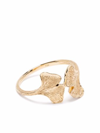 Aurelie Bidermann 18kt yellow gold Ginkgo ring