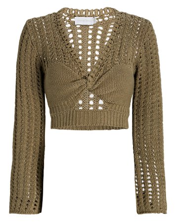 Jonathan Simkhai Nile Crochet Knit Crop Top | INTERMIX®
