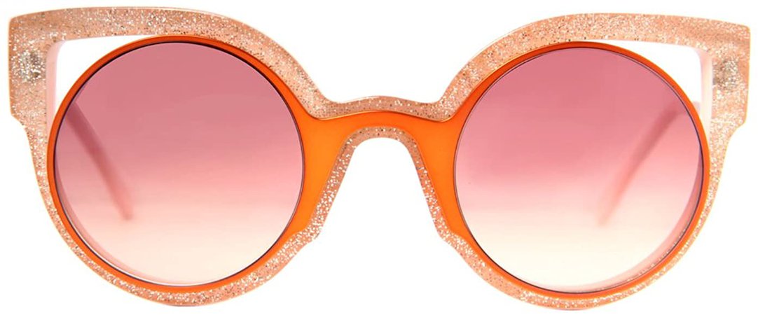 Orange FENDI glitter round frame sunglasses