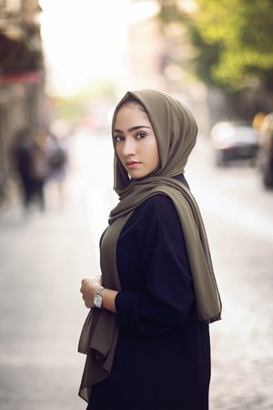 dark olive hijab