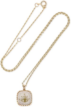 Pascale Monvoisin | Blossom N°2 9-karat gold, cotton, glass and diamond necklace | NET-A-PORTER.COM