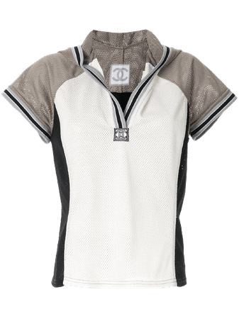 Chanel - 2004 Sports hooded short-sleeved mesh T-shirt