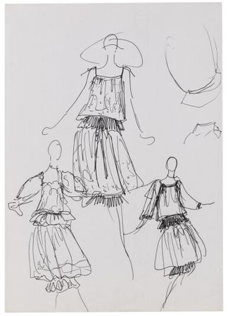 Two Original Karl Lagerfeld Sketches, in the 70's | Sotheby's