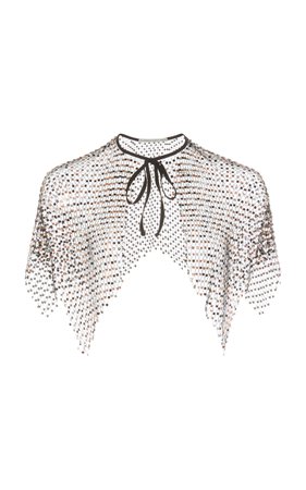 Crystal-Embellished Net Cape by Alessandra Rich | Moda Operandi