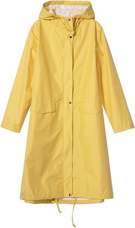 Amazon.com: Freesmily Womens Stylish Long Raincoat Rain Jacket with Hood Zipper Button and Pockets Muti Colors Polka Dots : Clothing, Shoes & Jewelry