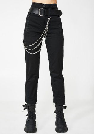 Poster Grl Trousers Slim Chain Belt Black | Dolls Kill