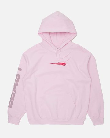 'Beast Bolt' Embroidered Pull Over Hoodie - Pink | MrBeast Official