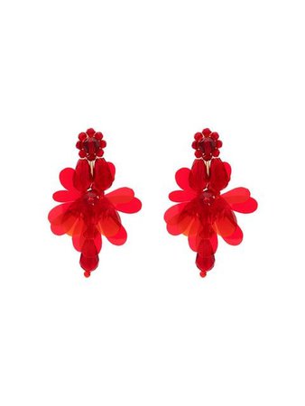 Simone Rocha Red Flower Earrings