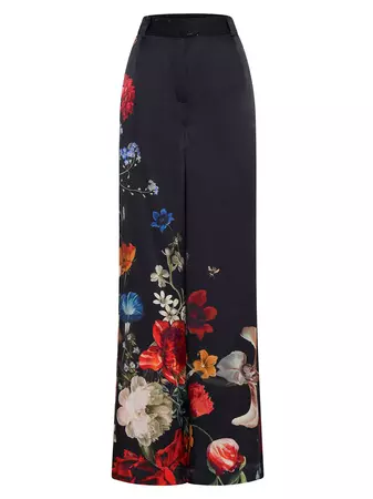 Shop Camilla Floral Silk Wide-Leg Pants | Saks Fifth Avenue