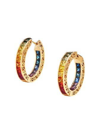 Shop Dolce & Gabbana multi-gem hoop earrings with Express Delivery - FARFETCH