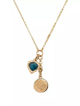 Foundrae 18kt yellow gold Strength and Love diamond necklace