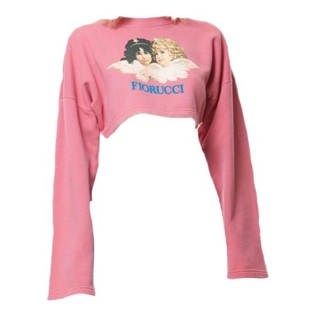 Fiorucci Vintage Angels Pink Cropped Sweater