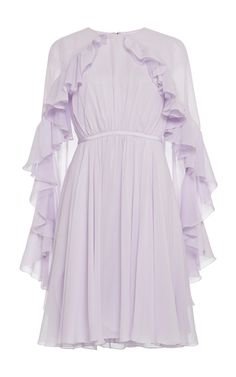 caped lilac tea dress
