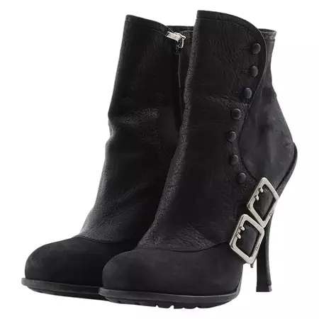 Christian Dior by John Galliano S/S 2010 Black leather ankle boots For Sale at 1stDibs