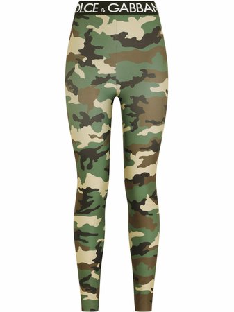 Dolce & Gabbana logo-waistband camouflage-print Leggings - Farfetch