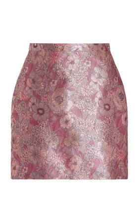 Christopher Kane Metallic Floral Silk-Blend Jacquard Mini Skirt