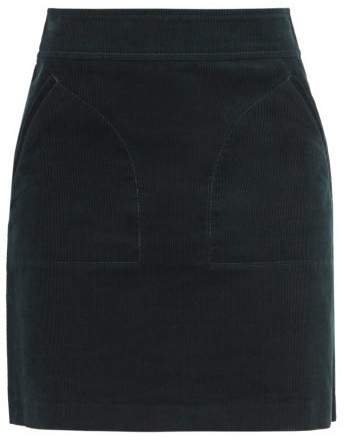 Shayana Cotton Corduroy Mini Skirt - Womens - Dark Green