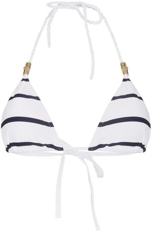 Core stripe-pattern triangle bikini top